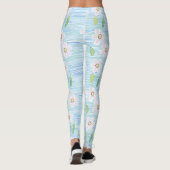 Moderne abstrakte Blumenlinienmuster (10) Leggings (Rückseite)