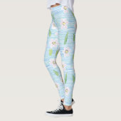 Moderne abstrakte Blumenlinienmuster (10) Leggings (Links)