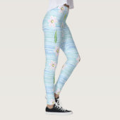 Moderne abstrakte Blumenlinienmuster (10) Leggings (Rechts)