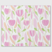 Moderne abstrakte Blumenlinienmuster (1) Geschenkpapier (Flach)