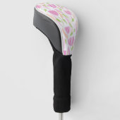 Moderne abstrakte Blumenlinienmuster (1) Golf Headcover (angewinkelt)