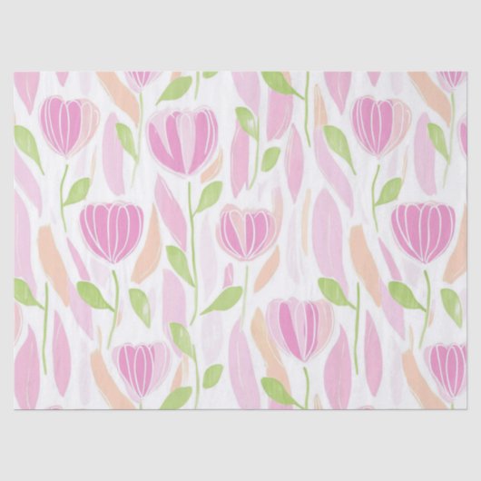 Moderne abstrakte Blumenlinienmuster (1) Seidenpapier (Vorderseite)