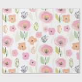 Moderne abstrakte Blumenlinienmuster (2) Geschenkpapier (Flach)