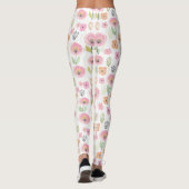 Moderne abstrakte Blumenlinienmuster (2) Leggings (Rückseite)