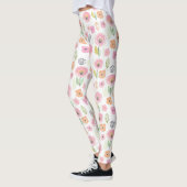Moderne abstrakte Blumenlinienmuster (2) Leggings (Links)