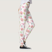 Moderne abstrakte Blumenlinienmuster (2) Leggings (Rechts)