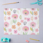 Moderne abstrakte Blumenlinienmuster (2) Seidenpapier (Basteln)