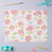 Moderne abstrakte Blumenlinienmuster (3) Seidenpapier (Basteln)