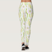 Moderne abstrakte Blumenlinienmuster (4) Leggings (Rückseite)