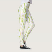 Moderne abstrakte Blumenlinienmuster (4) Leggings (Rechts)