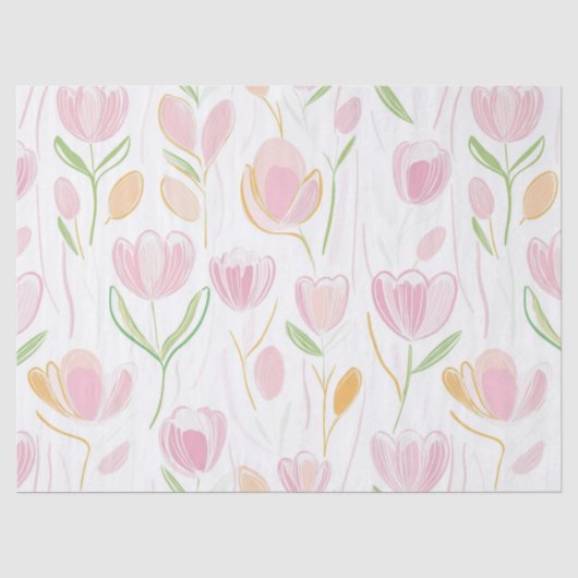 Moderne abstrakte Blumenlinienmuster (5) Seidenpapier (Vorderseite)
