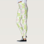 Moderne abstrakte Blumenlinienmuster (9) Leggings (Links)