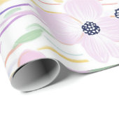 Moderne abstrakte Blumenlinienstruktur (6) Geschenkpapier (Rolleneckpunkt)