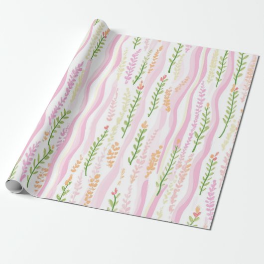 Moderne abstrakte Blumenlinienstruktur (7) Geschenkpapier (Ungerollt)