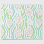 Moderne abstrakte Blumenlinienstruktur (8) Geschenkpapier (Flach)