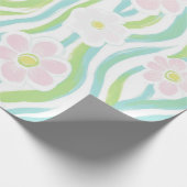 Moderne abstrakte Blumenlinienstruktur (8) Geschenkpapier (Ecke)