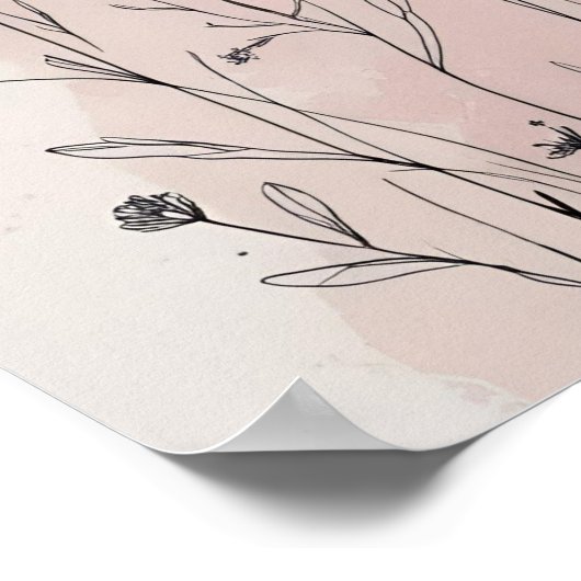 Moderne Abstrakte Blumenmauer Art VIII Poster (Ecke)