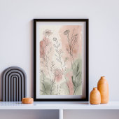 Moderne Abstrakte Blumenmauer Art X Poster