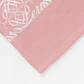 Moderne abstrakte Blumenmuster auf Korallenrosa Fleecedecke (Ecke)