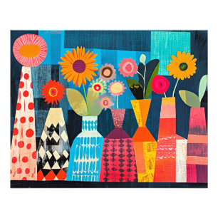 Moderne abstrakte Blumenvase, Fotodruck