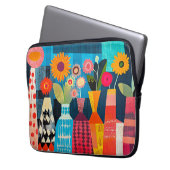 Moderne abstrakte Blumenvase, Laptopschutzhülle (Vorderseite Links)