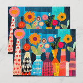 Moderne abstrakte Blumenvase Postkarte (Vorne/Hinten)