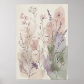 Moderne Abstrakte Blumenwand Art III Poster (Vorne)