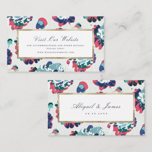 Moderne abstrakte Blumenwebsite Beilage Karte (Vorne/Hinten)