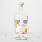 Moderne Abstrakte Blumenzellennamen Alkoholflaschenetikett (Vorderseite)