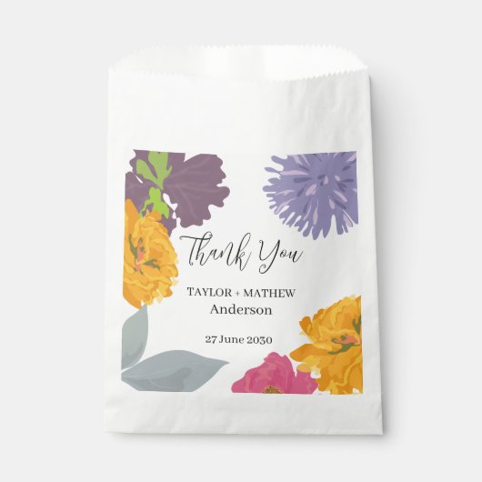 Moderne Abstrakte Blumenzellennamen Geschenktütchen (Vorderseite)