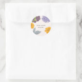 Moderne Abstrakte Blumenzellennamen Runder Aufkleber (Tasche)