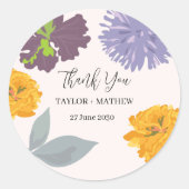 Moderne Abstrakte Blumenzellennamen Runder Aufkleber (Vorderseite)