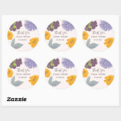 Moderne Abstrakte Blumenzellennamen Runder Aufkleber (Blatt)