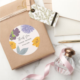 Moderne Abstrakte Blumenzellennamen Runder Aufkleber