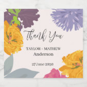 Moderne Abstrakte Blumenzellennamen Schaumweinetikett (Einzelnes Label)