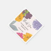 Moderne Abstrakte Blumenzellennamen Serviette (Ecke)