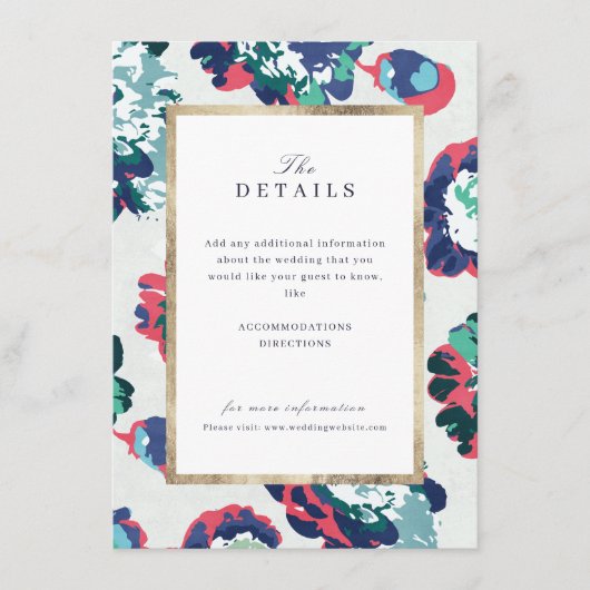 Moderne abstrakte Blumenzettel Begleitkarte (Vorderseite)