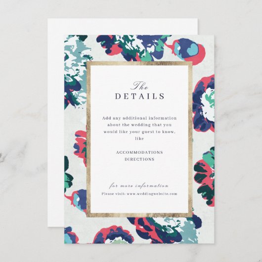 Moderne abstrakte Blumenzettel Begleitkarte (Vorne/Hinten)