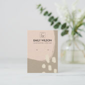 MODERNE ABSTRAKTE BLUSH PEACH KRAFT EARRING DISPLA VISITENKARTE (Stehend Vorderseite)