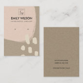 MODERNE ABSTRAKTE BLUSH PEACH KRAFT EARRING DISPLA VISITENKARTE (Vorne/Hinten)