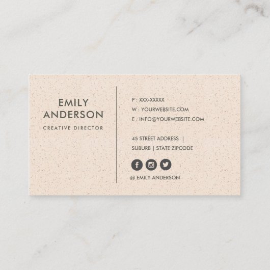 MODERNE ABSTRAKTE BLUSH PINK KERAMIK TEXTURE WAVES VISITENKARTE (Rückseite)