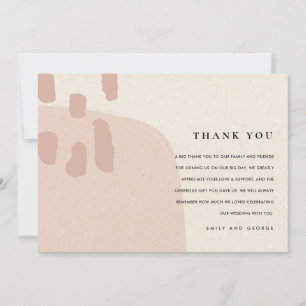 MODERNE ABSTRAKTE BLUSH PINK KRAFT WEDD DANKESKARTE