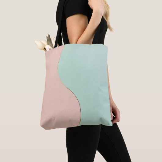 Moderne Abstrakte Blush Pink Mint Kollektion Tasche (Von Nahem)