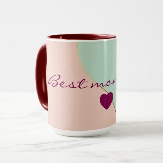 Moderne Abstrakte Blush Pink Mint Kollektion Tasse (Vorderseite Links)