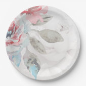 Moderne Abstrakte Blush Rose & Wildblume Hochzeit Pappteller (Vorderseite)