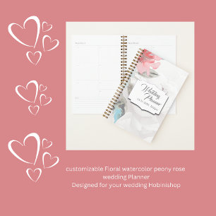 Moderne Abstrakte Blush Rose & Wildblume Hochzeit Planer