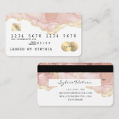 Moderne Abstrakte Blush Watercolor Kreditkarte Visitenkarte (Vorne/Hinten)