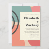 Moderne Abstrakte Blütenformen Dusty Peach Wedding Einladung (Vorderseite)