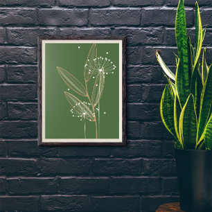 Moderne abstrakte Boho-Blumen-Pflanzen-Kunst-Dekor Poster