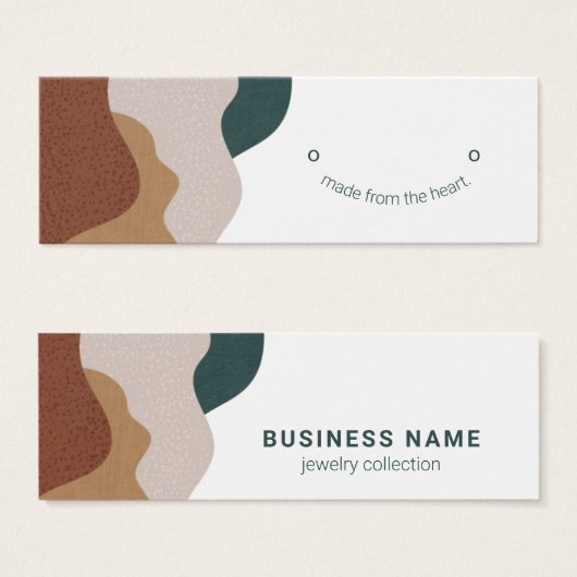 Moderne Abstrakte Boho Earring Display Card (Vorne & Hinten)